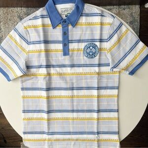 Bogey Boys Men’s Grid Plaid Polo Shirt Size Small New